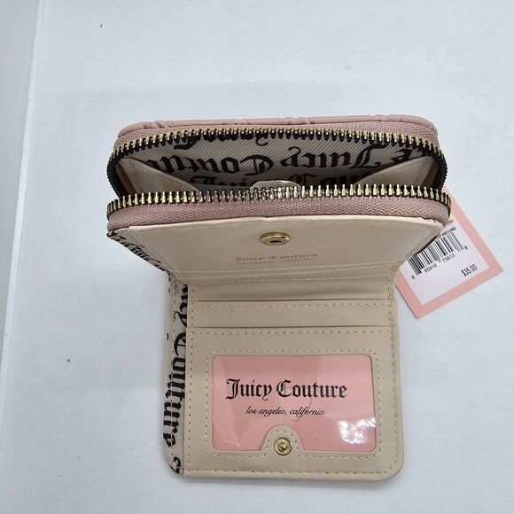 NWT Juicy Couture Dusty Blush Not Your Babe Small Wallet Zipper Charms B… - Picture 8 of 11